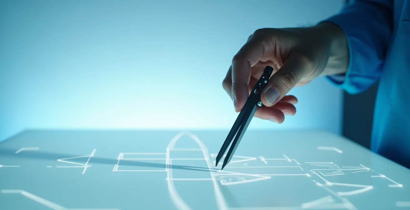 Vue d'une radiographie de pied montrant la mesure des angles caractéristiques