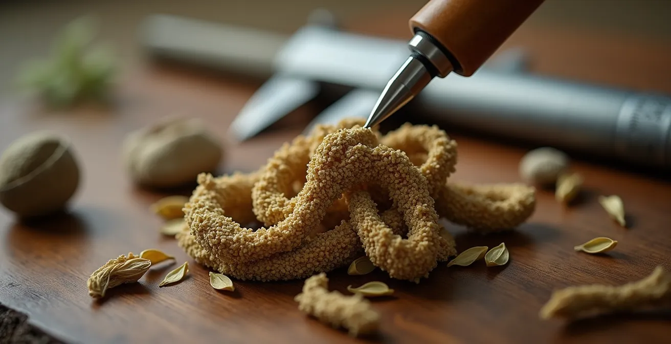 Vue macro d'analyse botanique de plantes médicinales